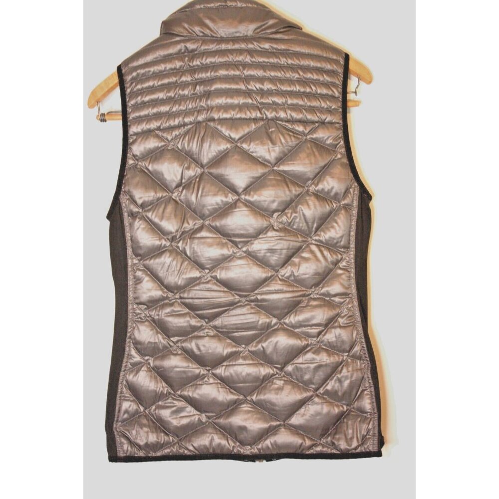 CALVIN KLEIN Puffer Vest Jacket Women's sz M Gray Black Headphone Access - Picture 2 of 6